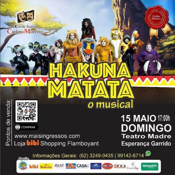 “Hakuna Matata – O Musical” no Teatro Madre Esperança Garrido