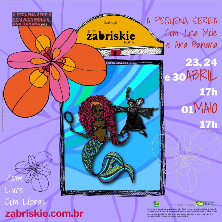 O Zabriskie Teatro estreia “A Pequena Sereia”, novo espetáculo com Juca Mole e Ana Banana