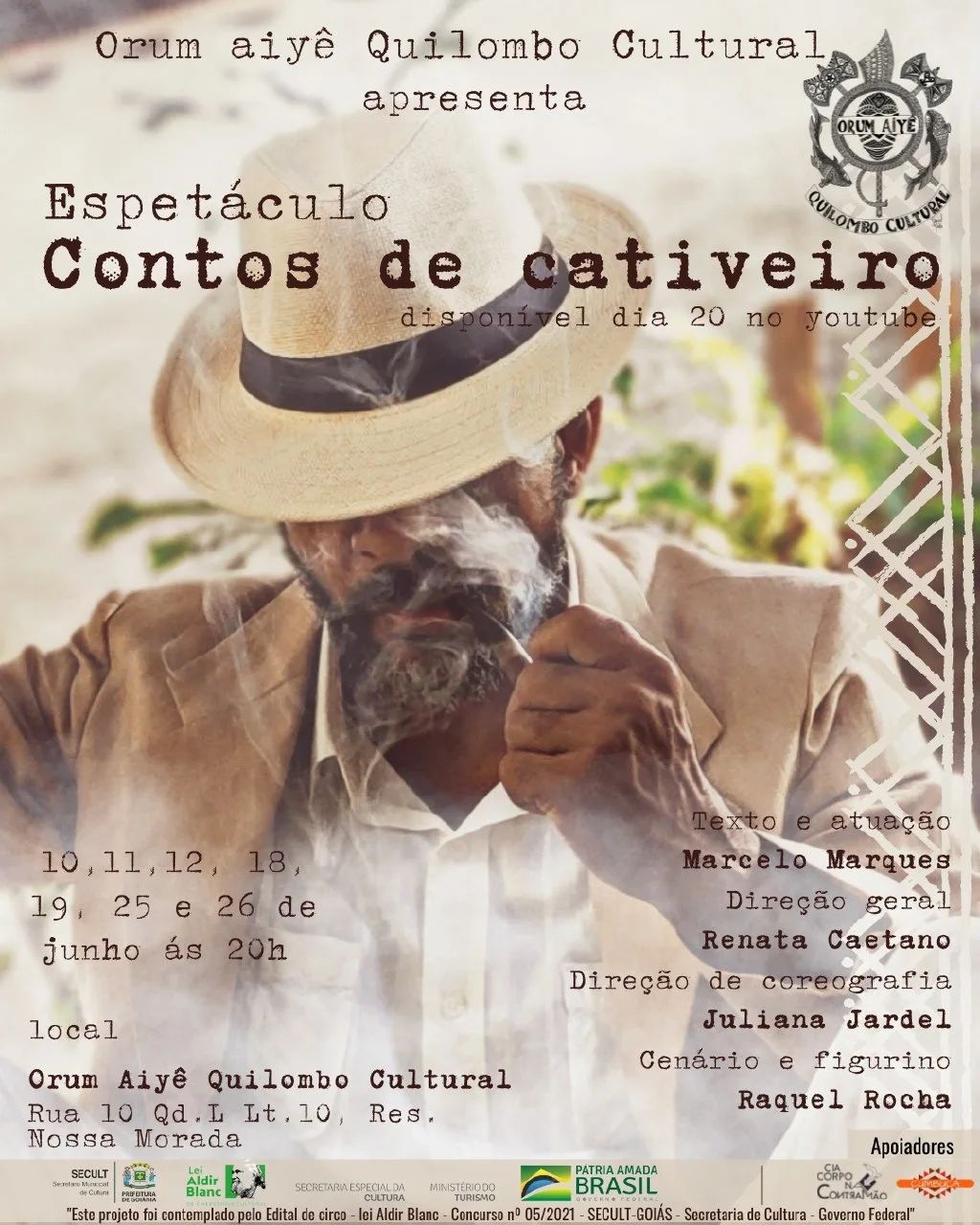 “Contos de Cativeiro” estreia no Orum Aiyê Quilombo Cultural em Goiânia