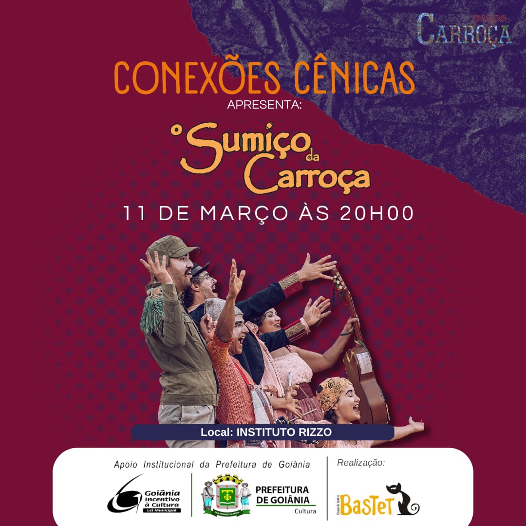 “O Sumiço da Carroça” do Grupo Carroça com entrada gratuita no Instituto Rizzo